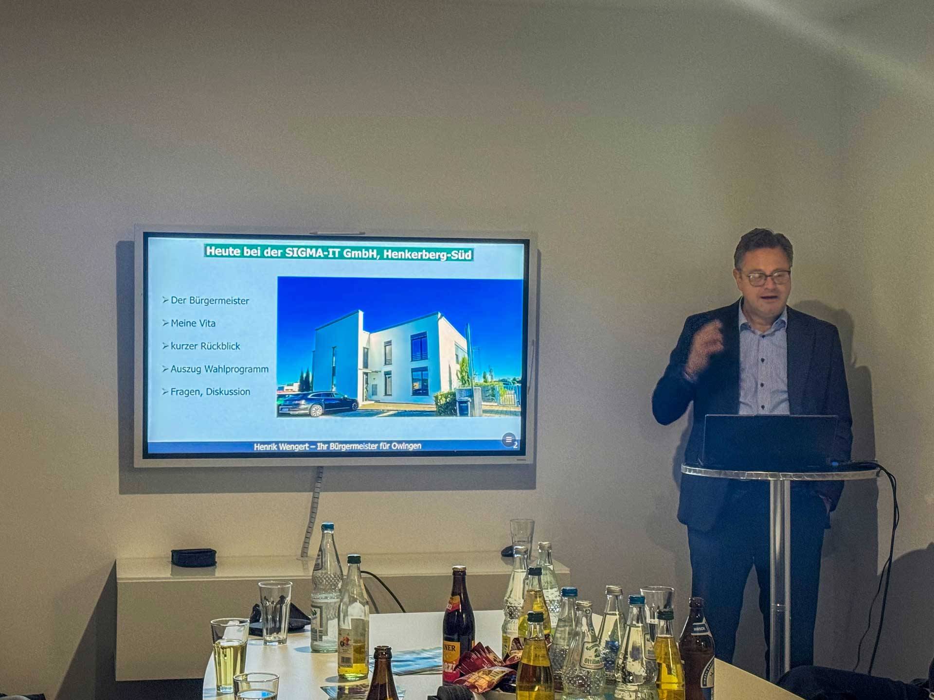 Gewerbedialog mit Buergermeister Henrik Wengert bei Sigma IT IMG 6958